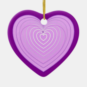 Ornamento De Cerâmica Coração de lavanda de Pastel em fundo roxo profu