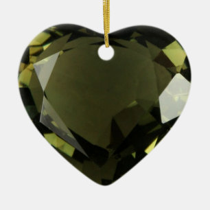 Ornamento De Cerâmica Coração do Peridot