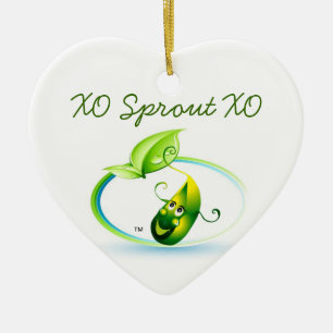 Ornamento De Cerâmica Coração do Sprout por Pâtisseries Poétique de