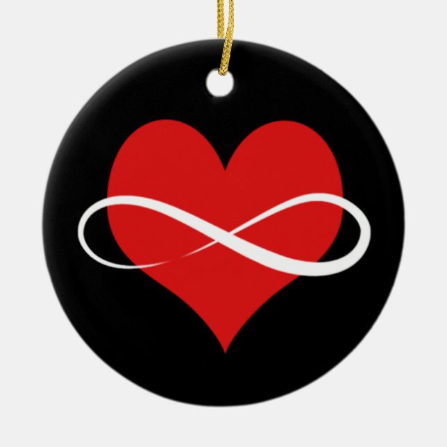 Ornamento De Cerâmica Coração Infinito (Frente)