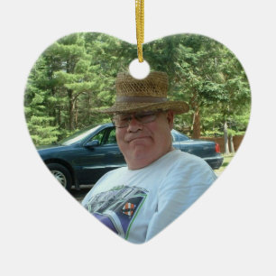 Ornamento De Cerâmica Coração memorável personalizado do presente da