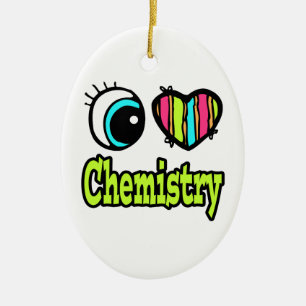 Ornamento De Cerâmica Coração Ocular Brilhante Eu Adoro Química