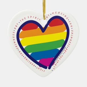 Ornamento De Cerâmica Coração Orgulho gay