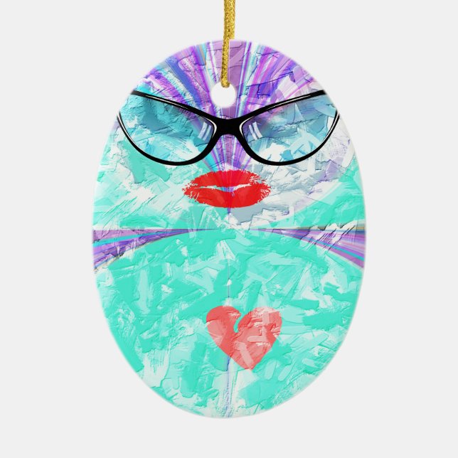 Ornamento De Cerâmica Coração perfeito (Frente)