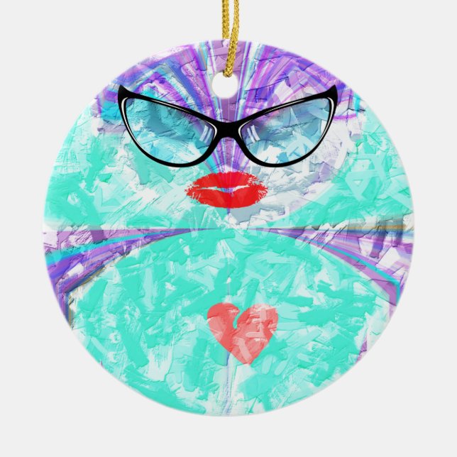 Ornamento De Cerâmica Coração perfeito (Frente)