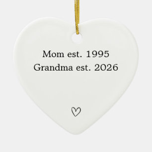 Ornamento De Cerâmica Coração Personalizado de Mãe para Avó