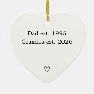 Ornamento De Cerâmica Coração Personalizado de Pai para Avô