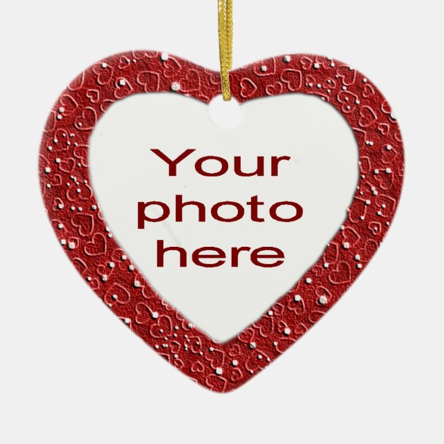 Ornamento De Cerâmica Coração Personalizável (Frente)