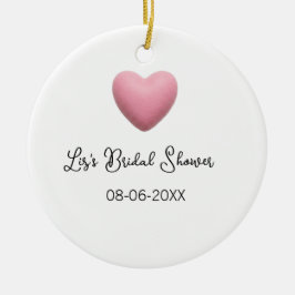 Ornamento De Cerâmica Coração rosa pastel boho data chá de noiva retrô t