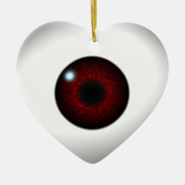 Ornamento De Cerâmica coração vermelho (Frente)