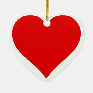 Ornamento De Cerâmica Coração Vermelho Forma Amor Clássico Minimalismo
