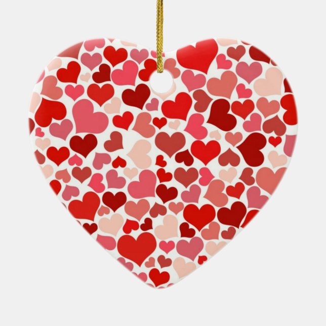 Ornamento De Cerâmica Corações (Verso)