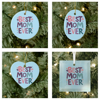 Ornamento De Cerâmica Corações e Flores Fofos Melhor Mãe do Mundo