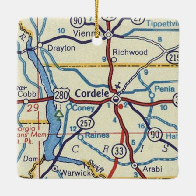 Ornamento De Cerâmica Cordele Georgia (Verso)