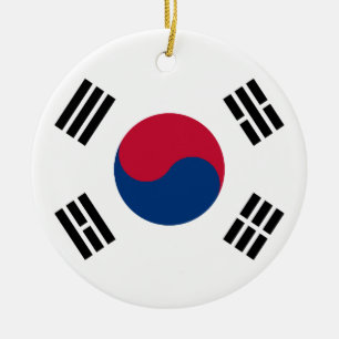 Ornamento De Cerâmica Coreia do Sul Flag Seul S.K. Orgulho Coreano
