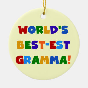 Ornamento De Cerâmica Cores brilhantes do Melhor-est Gramma do mundo