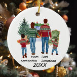 Ornamento De Cerâmica Cores d'água Personalizadas da Família de Nomes Pe<br><div class="desc">Esta design foi criada através da arte digital. Pode ser personalizada na área fornecida ou personalizada alterando a foto ou acrescentando suas próprias palavras. Entre em contato comigo em colorflowcreations@gmail.com se você quiser ter este design em outro produto ou mudar o número, o sexo ou a cor do cabelo dos...</div>