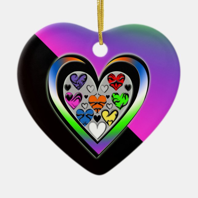 Ornamento De Cerâmica Cores do Amor (Frente)