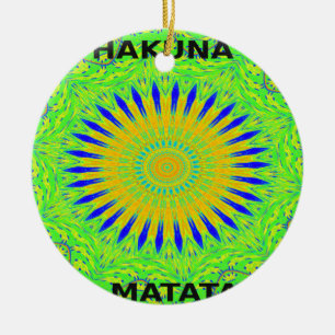 Ornamento De Cerâmica Cores do Tecido Tradicional Africano Verde ouro