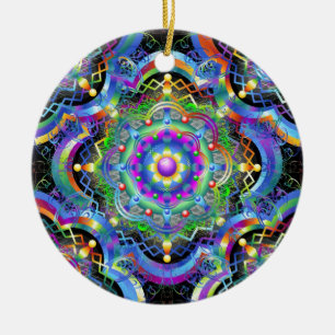 Ornamento De Cerâmica Cores do Universo Mandala