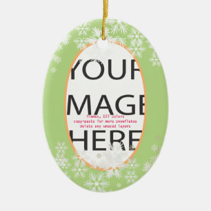 Ornamento De Cerâmica Cores PixDezines Custom Photo Frame/DIY