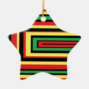 Ornamento De Cerâmica Cores rasta da JAMAICA