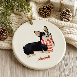 Ornamento De Cerâmica Corgi Dog Christmas