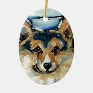 Ornamento De Cerâmica Corgi Galês Cardigan