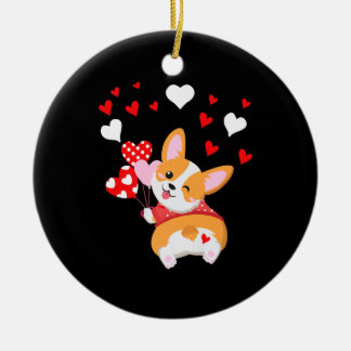 Ornamento De Cerâmica Corgi Heart,Adivinha Que Bumbum De Corgi
