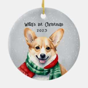 Ornamento De Cerâmica Corgi Personalizado
