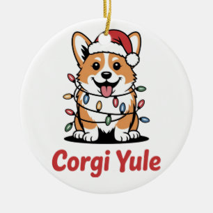 Ornamento De Cerâmica Corgi Yule Natal Divertido Corgi Kawaii Amante de