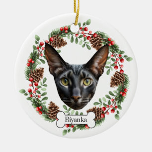 Ornamento De Cerâmica cornalha rex cat