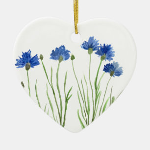 Ornamento De Cerâmica Cornflowers