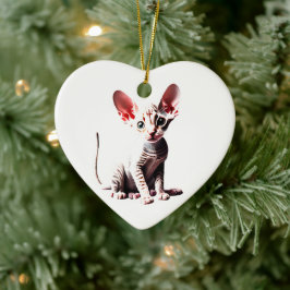 Ornamento De Cerâmica Cornish Rex Kitten Personalizado