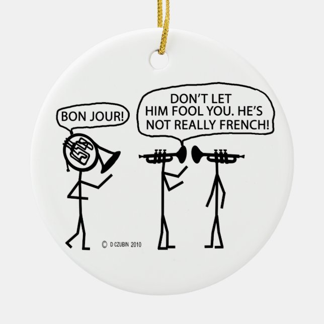 Ornamento De Cerâmica Corno francês francês (Frente)