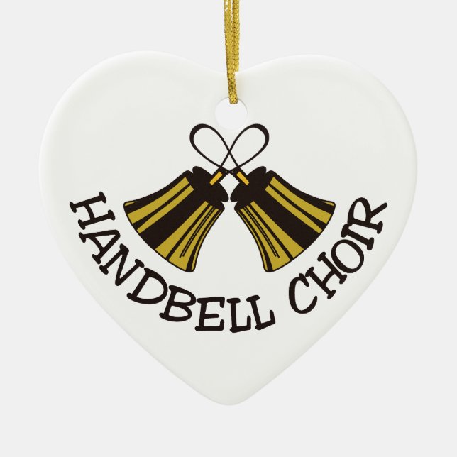 Ornamento De Cerâmica Coro do Handbell (Frente)