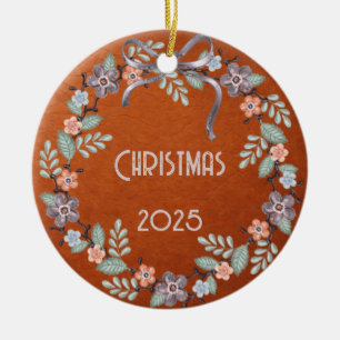 Ornamento De Cerâmica Coroa de Couro Pastel Personalizada