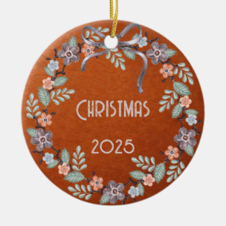 Ornamento De Cerâmica Coroa de Couro Pastel Personalizada