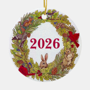 Ornamento De Cerâmica Coroa de Férias da Natureza