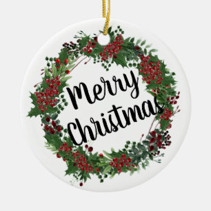Ornamento De Cerâmica Coroa de Natal