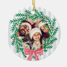 Coroa de Natal Personalizada com Foto e Saudações