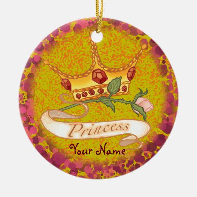 Ornamento De Cerâmica Coroa de Princesa  (Frente)