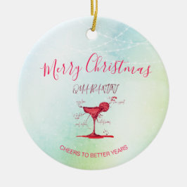 Ornamento De Cerâmica Corona Christmas Holiday Quarantini Martini Green