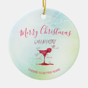 Ornamento De Cerâmica Corona Christmas Holiday Quarantini Martini Green