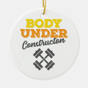 Ornamento De Cerâmica Corpo de Workout Motivativo Em Construção