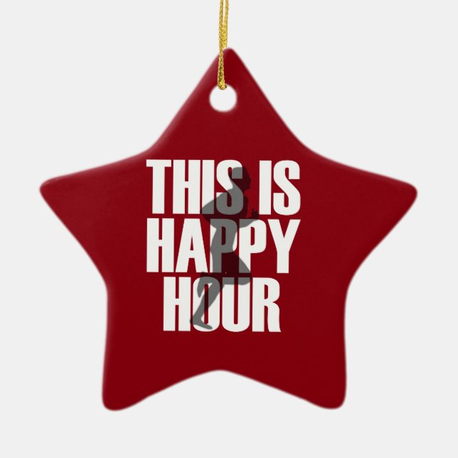 Ornamento De Cerâmica Correr É Hora Feliz (Frente)