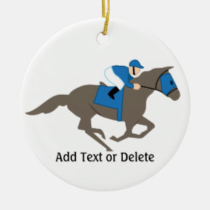 Ornamento De Cerâmica Corrida de cavalos - SRF