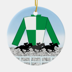 Ornamento De Cerâmica Corrida de cavalos - SRF