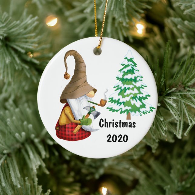 Ornamento De Cerâmica Cortando Nossa Árvore De Natal (Árvore)