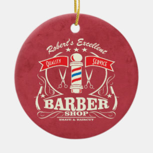 Ornamento De Cerâmica Corte de cabelo de Hipster Elegante Barber